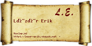 Lázár Erik névjegykártya
